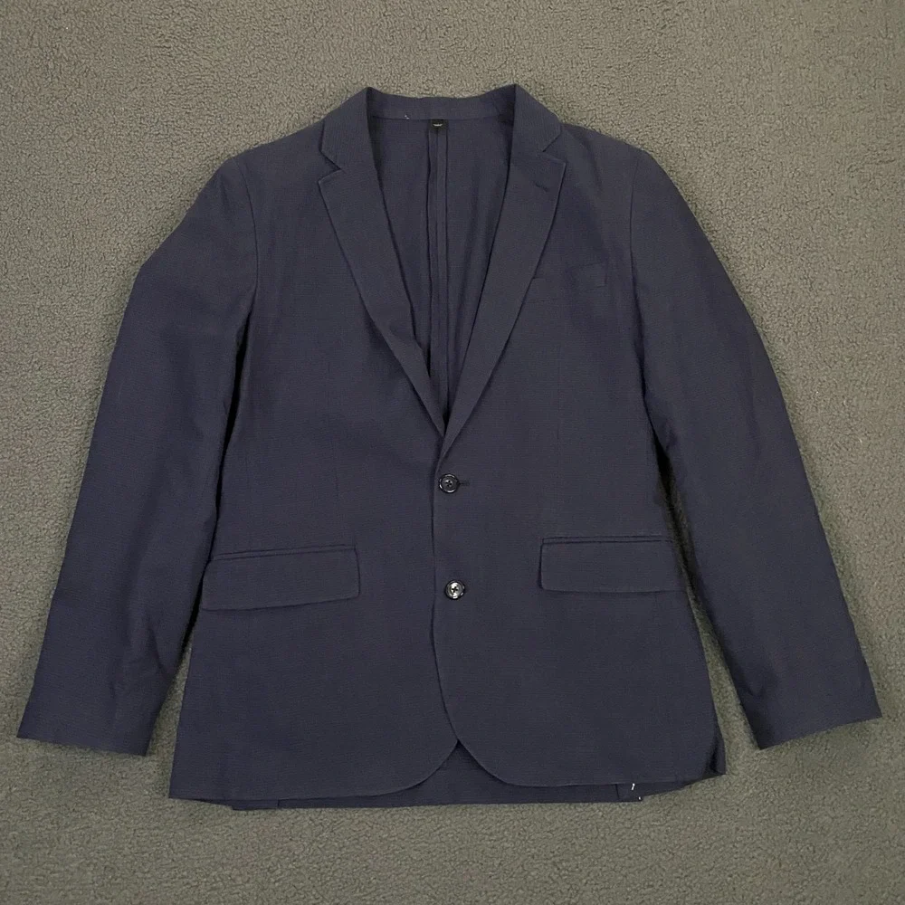 J.Crew Ludlow Blazer Mens 38S Blue Linen Cotton Somelos Unstructured Jacket NEW